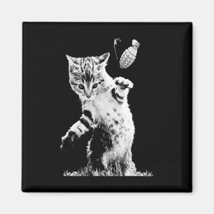 Aimant Chat lançant une grenade Scène de grenade de chat