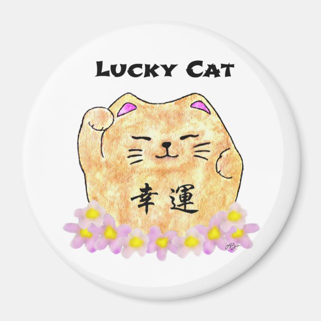 Aimant Chat Lucky (Maneki Neko) - "Chat Lucky" (Devant)