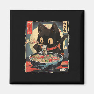 Aimant Chat Manger Ramen Noodle drôle Japonais Kawaii Ani