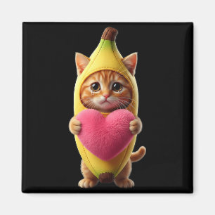 Aimant Chat Mignon Banane Cœur Hilarant Sarcastique Brain