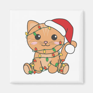 Aimant Chat Noël Animaux d'hiver Chats