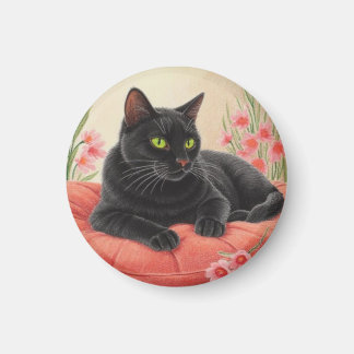 Aimant Chat noir au repos