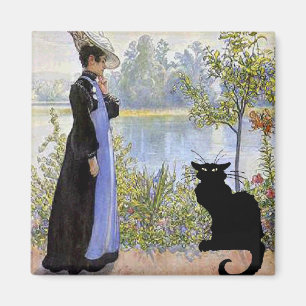 Aimant Chat Noir Avec Femme
