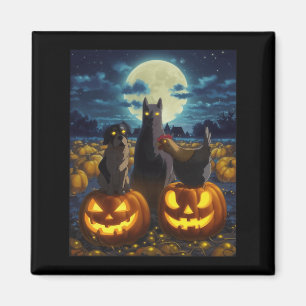 Aimant Chat noir Chien Poulet Halloween Citrouille Squele