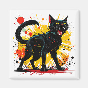 Aimant Chat noir défensif en cisaillement