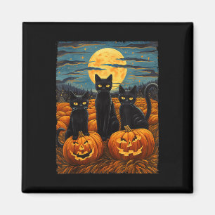 Aimant Chat noir Halloween Amoureux de les chats Starry N