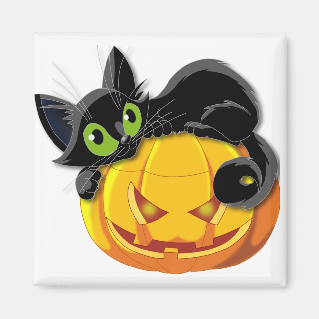 Aimant Chat noir Halloween Kitten Clip art (Devant)
