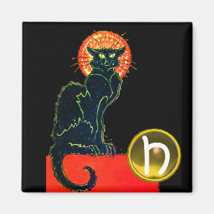 AIMANT CHAT NOIR HALLOWEEN PARTY GEM MONOGRAM
