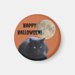 Aimant Chat noir Pleine lune Halloween