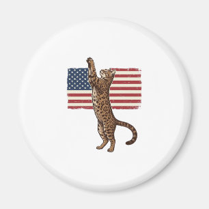 Aimant Chat patriotique Drapeau américain Design vectorie