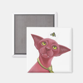 Aimant Chat rose