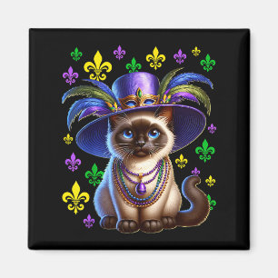 Aimant Chat siamois Mardi Gras Chat siamois Mardi Gras