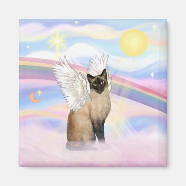 Aimant Chat siamois - Nuages (Devant)
