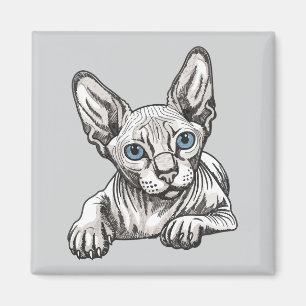 Aimant Chat Sphynx sans poils