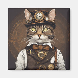 Aimant Chat Steampunk
