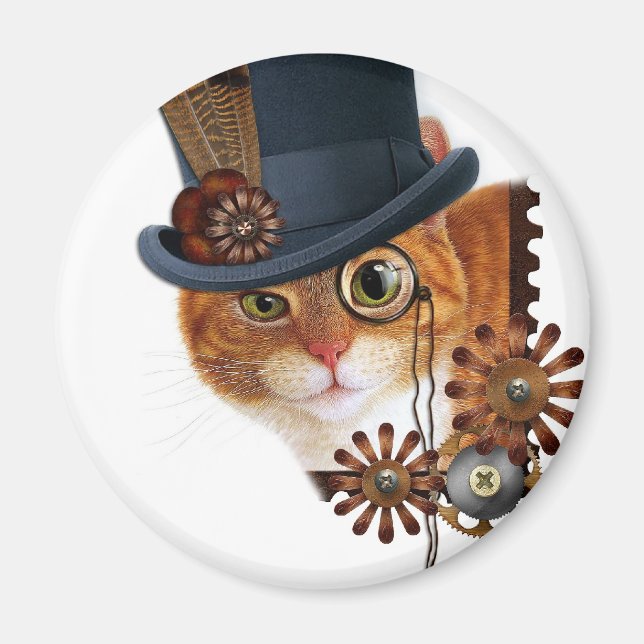 Aimant Chat Steampunk (Devant)