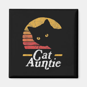 Aimant Chat Tante Vintage 80 Style Sun Tat Retro Dist