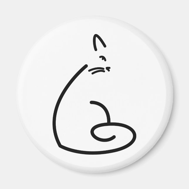 Aimant Chat Tourbillonnant artistique Silhouette (Devant)