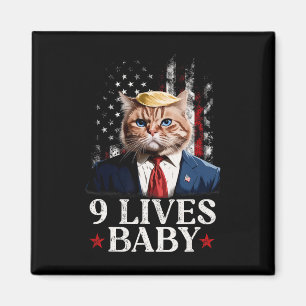 Aimant Chat Trump 9 Vies par Trump 2024 Gagne Victoire Va