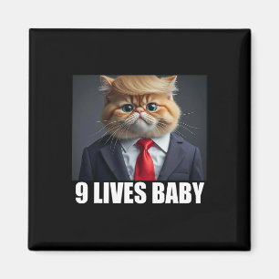 Aimant Chat Trump 9 Vies par Trump 2024 Gagne Victoire Va