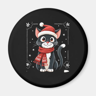 Aimant Chat Tuxedo de Noël Écharpe Santa Ugly Xmas Femmes