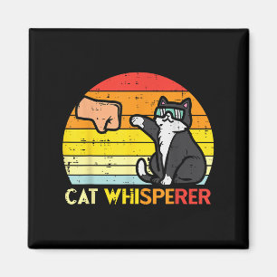 Aimant Chat Whisperer Man Paw Poing Bump Sunset Retro Men