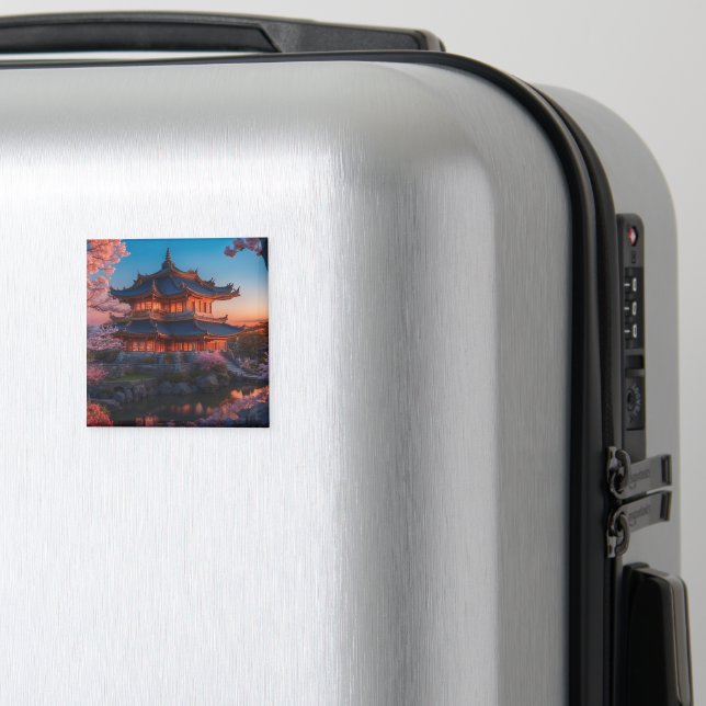 Aimant Château asiatique du coucher de soleil sur le jard (In Situ (Bagages))