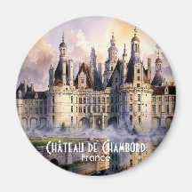 Château de Chambord Loire France Aquarelle Château