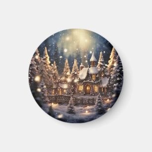Aimant Château de fée de Noël inspiré