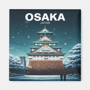 Aimant Château d'Osaka Japon hiver