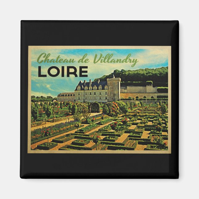Aimant Château vintage de Villandry Loire (Devant)