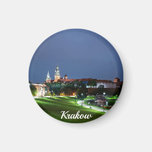 Aimant Château Wawel la nuit à Cracovie, Pologne