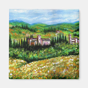 AIMANT CHÂTEAUX DANS LE PAYSAGE DE CHIANTI, GISEMENTS DE