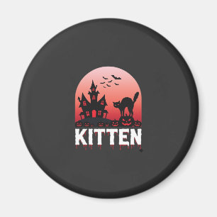 Aimant Chaton Halloween Maison Hantée Conception de Chat_