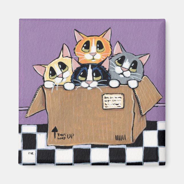 Aimant Chatons de commande de courrier dans une peinture  (Devant)