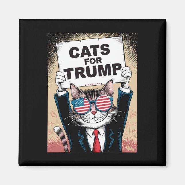 Aimant Chatons Et Canards Pour Trump Vance 2024 Chats Pou (Devant)