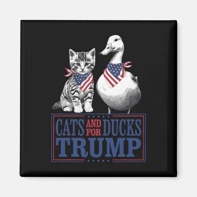 Aimant Chatons Pour Trump 2024 Chats Et Canards Pour Trum (Devant)