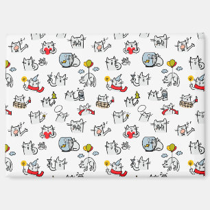 Aimant Chats amusants, lait et magie.
