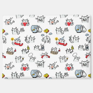 Aimant Chats amusants, lait et magie.