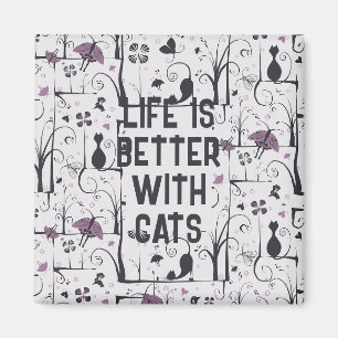 Aimant Chats en Arbres Cute Silhouette Motif Personnalise