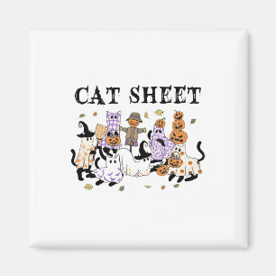 Aimant Chats noirs en costume fantôme Drôle feuille de ch