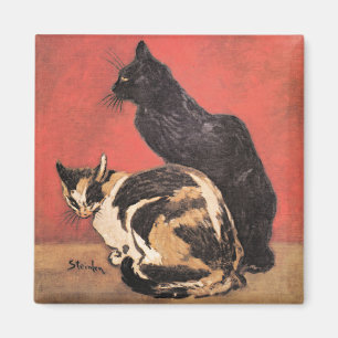 Aimant Chats, peinture fine d'art par Theophile Steinlen