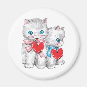 Aimant Chats rétro de la Saint-Valentin, chaton mignon vi