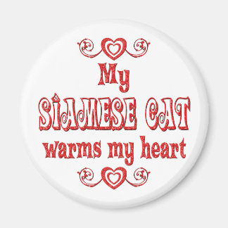 Aimant Chats siamois Chauffant Mon Coeur