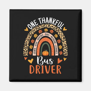 Aimant Chauffeur d'autobus Thanksgiving Automne Bus D