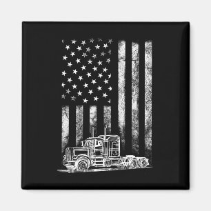 Aimant Chauffeur de camion américain Drapeau Trucker Vint