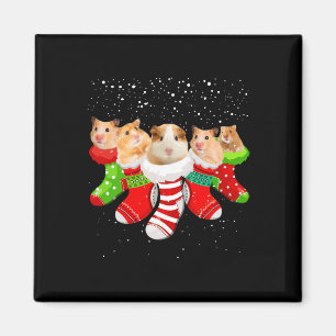 Aimant Chaussettes De Noël Hamster Drôle Cadeaux De Noël