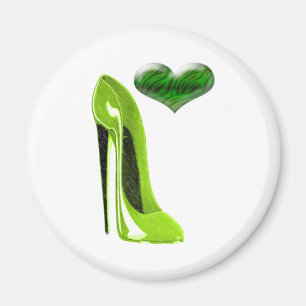 Aimant Chaussure de vert de chaux et coeur 3D stylets