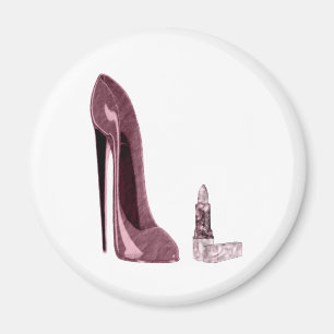 Aimant Chaussure et rouge à lèvres stylets rouges