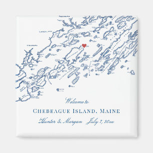 Aimant Chebeague Island Maine Map Mariage élégant Favor